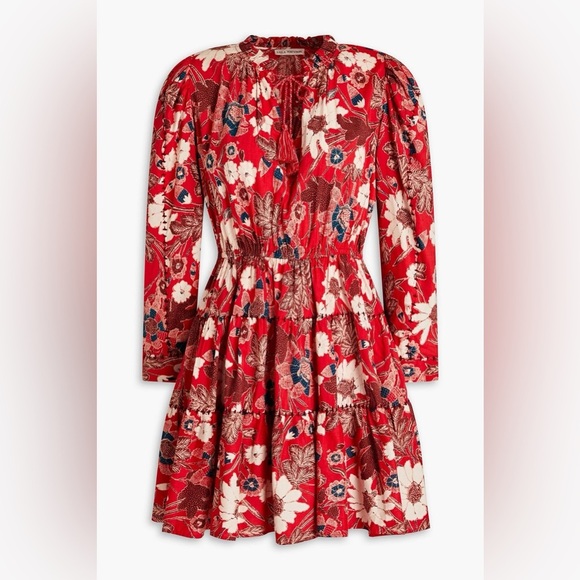 Ulla Johnson Liv floral-print cotton-blend mini dress Sz 8 - Picture 4 of 5